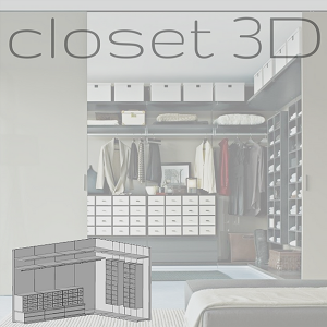 Closet modular secional, Ubik, em 3D da Poliform.