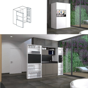 Minicozinha Pia Petite da Dizz Concept, em 3D.