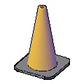 Cones de sinalização em 3D.