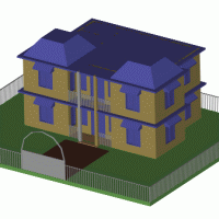Desenho de residência em 3D.
