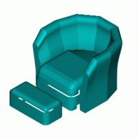 Biblioteca 3D de sofá, cama, poltronas e cadeiras.