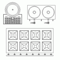 Equipamentos para cozinhas industriais.