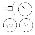 Blocks with symbols for electrical installations.