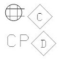 Blocks with symbols for projects of electrical installations.
