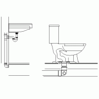 Sewer and lavatory sewage facilities in court.