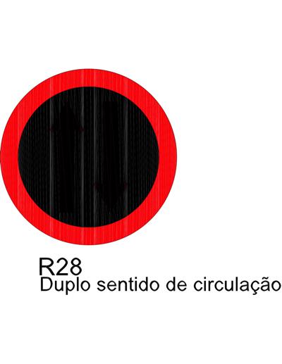 Sinaliza&ccedil;&atilde;o de regulamenta&ccedil;&atilde;o R28 - Duplo Sentido de Circula&ccedil;&atilde;o.