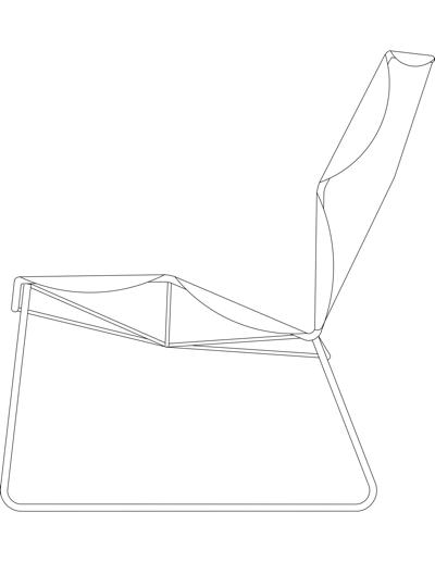 Cadeira para estar da arquiteta e designer Patricia Urquiola, vista lateral.