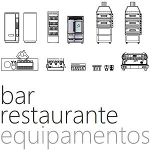 Bar ; Restaurante; Olhe ; Sala de jogos em AutoCAD