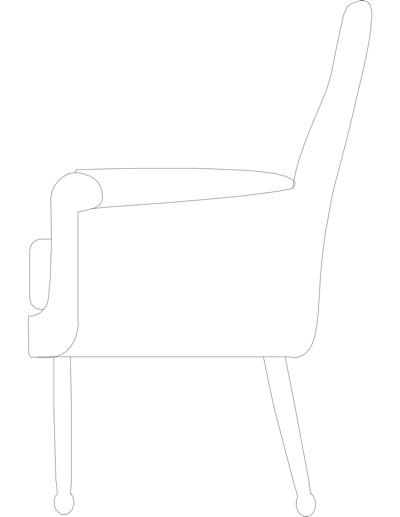 Poltrona do arquiteto e designer de m&oacute;veis Iosa Ghini, vista lateral, 3.