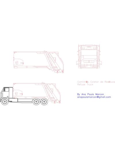 Caminh&atilde;o coletor e compactador de lixo (refuse truck).