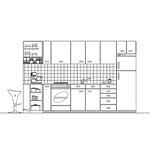 Cozinha padr&atilde;o em eleva&ccedil;&atilde;o.