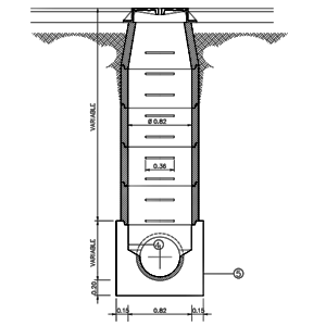 Blocks with constructive details of public storm sewers.