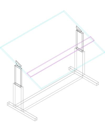 Mesa de desenho com r&eacute;gua paralela.