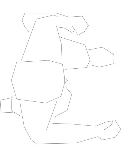 Homem caminhando, em planta, 4.