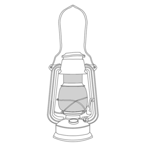 Old kerosene lamp with kerosene with glass vane.