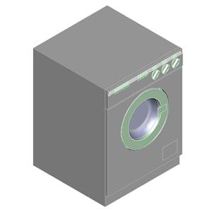Washing machine in 3D.