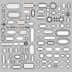 Blocos de mesas em AutoCAD, Baixar CAD Grátis (289.28 KB)