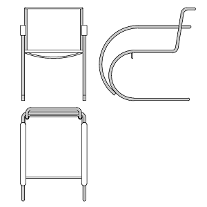 Mr Mies van der Rohe's armchair, in view.