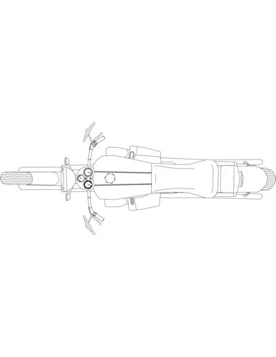 Motorcycle in top view, 3.