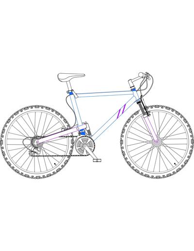 Bicicleta para trilhas em montanhas (mountain bicycle, bike).
