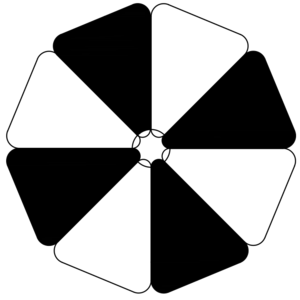 Parasol in top view, 2.