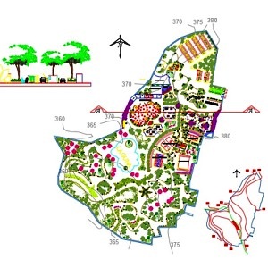 Implanta&ccedil;&atilde;o de parque ecol&oacute;gico e recreativo, com plantas baixas das edifica&ccedil;&otilde;es