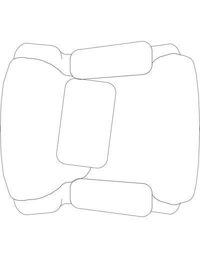 Poltrona confort&aacute;vel com encosto para cabe&ccedil;a e almofada em planta.