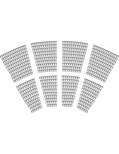 Poltronas em planta para grandes ambientes de apresentações (teatros, auditórios).