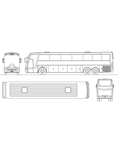 &Ocirc;nibus Pullman em planta e vistas, 2.