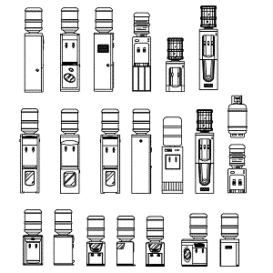 Suportes para bombonas de &aacute;gua.