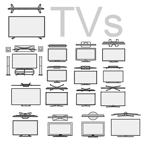 TVs em vistas e plantas