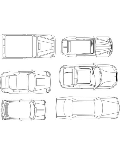 V&aacute;rios carros em planta.