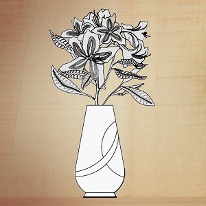 Vaso com flores.
