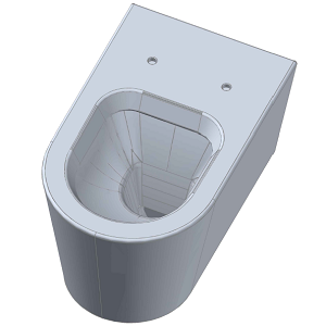 Conventional sanitary basin suspended from Deca.