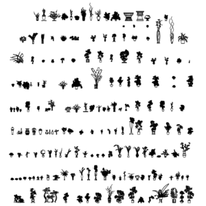 Blocos com árvores em vista., - Detalhes do Bloco DWG