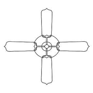 Ventilador de teto de 4 p&aacute;s.