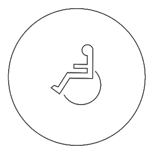Acessibilidade - símbolo de pessoa portadora de deficiência física.